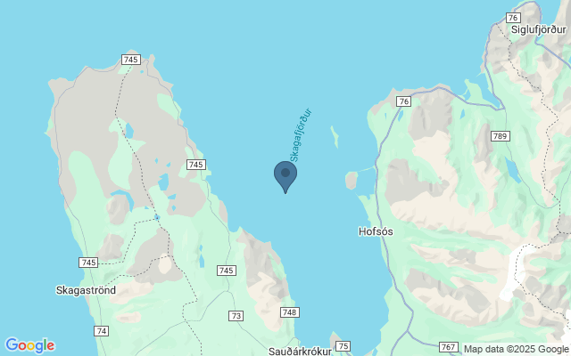 Kaart met locatie Vogeleiland Drangey